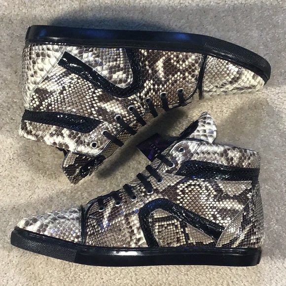 New Beautiful David X Python skin Fashion Sneaker - Picture 4 of 7